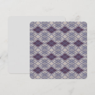 PFLAUMEN ARGYLE STRICKEN 5,25" Quadratische flache Karte