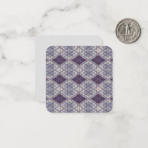 PFLAUMEN ARGYLE STRICKEN 6,4 cm großes Flachkarte Mitteilungskarte