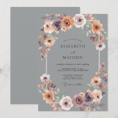 Pflaumen-Ätherischer-Bogen-Hochzeit Einladung (Vorne/Hinten)