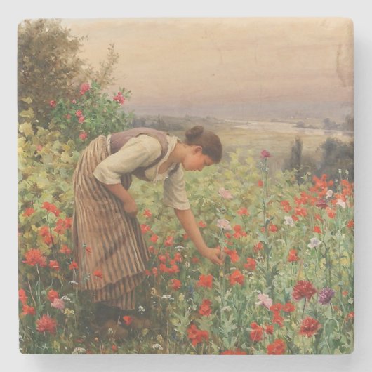 Pflaumen (Bläserszene) (Feld Blume) Steinuntersetzer (Vorderseite)