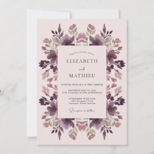 Pflaumen-Blumen-Botanik-Romantik-Hochzeit Einladung