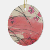 Pflaumen-Blüten-Gras Keramik Ornament (Links)