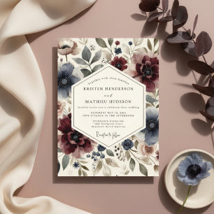Pflaumen-Blüten-Wedding mit Launen Einladung