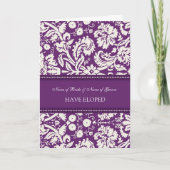 Pflaumen-Damast-Entlaufen-Mitteilungs-Karte Ankündigung (Vorderseite)