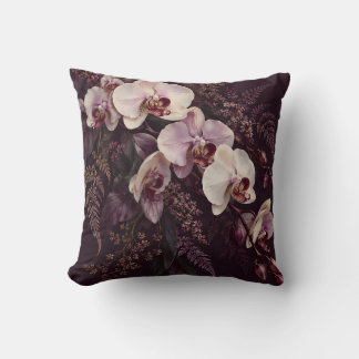 Pflaumen Elfenbein Orchidee Botanisch Kissen