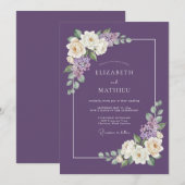 Pflaumen-Etherische-Botanische-Hochzeit Einladung (Vorne/Hinten)