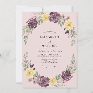 Pflaumen Gelbe Botanische Romanze Hochzeit Einladung