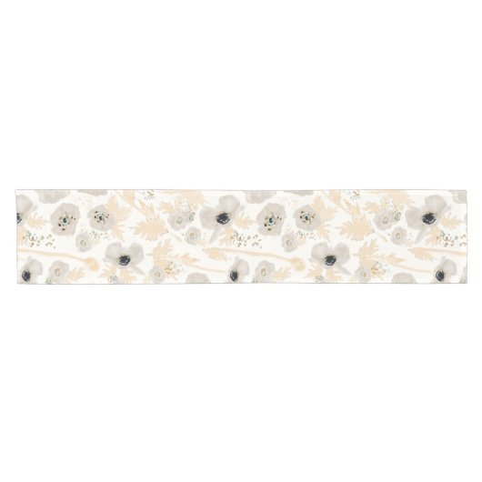 Pflaumen Gelbe graue Wasserfarbe Kurzer Tischläufer (Horizontal)