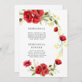 Pflaumen & Gelbe Wildblume Farbige Probe Einladung (Vorne/Hinten)