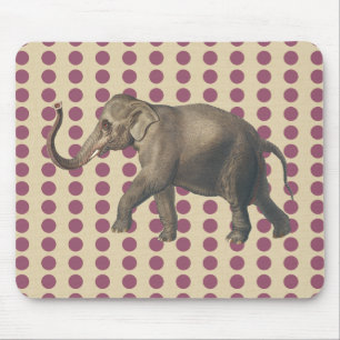 Pflaumen-Gewürz-Stimmungen Punkte mit Elefant Mousepad