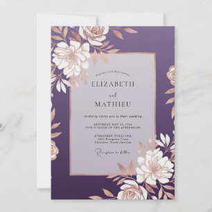 Pflaumen-Gold-Ranunculus-soft-Eukalyptus-Hochzeit Einladung