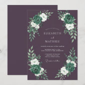 Pflaumen Göttliche Winterhochzeit Einladung (Vorne/Hinten)