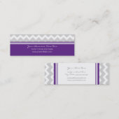 Pflaumen-graue Zickzack Retro Geschäfts-Karten Mini Visitenkarte (Vorne/Hinten)