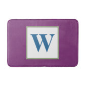 Pflaumen Grün Blau Monogramm Badematte (Vorderseite)