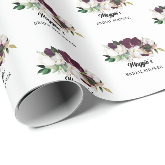 Pflaumen Hochzeit Brausebad Geschenkpapier (Rolleneckpunkt)
