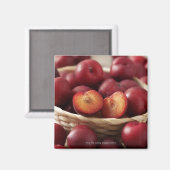 Pflaumen im Korb Magnet (Vorderseite/Rückseite)
