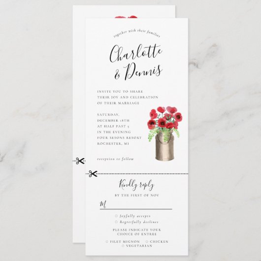 Pflaumen in einer Milchbucketeinladung mit uAwg Einladung (Vorne/Hinten)