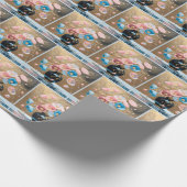 Pflaumen in schwarzer Vase Geschenkpapier (Ecke)