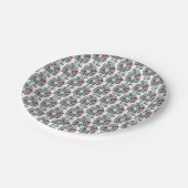 Pflaumen in Tinte und Aquarellpapier Pappteller (Schrägansicht)