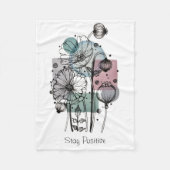 Pflaumen in Tinte und Wasserfarbe Fleecedecke (Vorderseite)