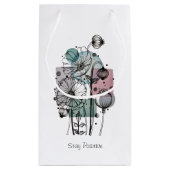 Pflaumen in Tinte und Wasserfarbe Kleine Geschenktüte (Rückseite)