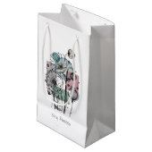 Pflaumen in Tinte und Wasserfarbe Kleine Geschenktüte (Vorderseite Schrägansicht)