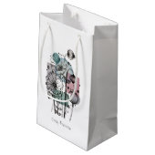 Pflaumen in Tinte und Wasserfarbe Kleine Geschenktüte (Rückseite Schrägansicht)