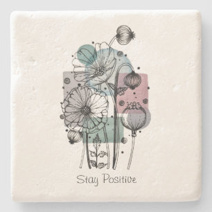 Pflaumen in Tinte und Wasserfarbe Steinuntersetzer