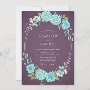 Pflaumen-Kühne-Melancholische-Botanische-Hochzeit Einladung