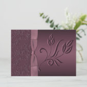 Pflaumen-laden lila Leidenschafts-Hochzeit ein Einladung (Stehend Vorderseite)