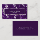 Pflaumen-lila Marmor und metallischer silberner Visitenkarte (Vorne/Hinten)