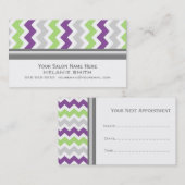 Pflaumen-Limone graue Zickzack Terminkarte (Vorne/Hinten)