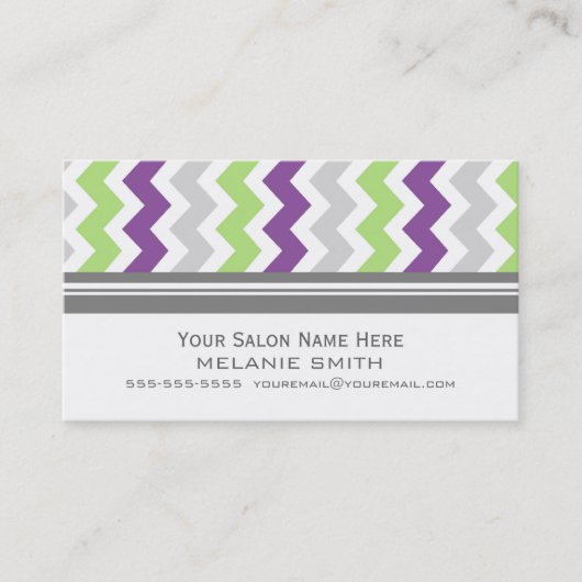 Pflaumen-Limone graue Zickzack Terminkarte (Vorderseite)