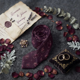 Pflaumen-Mauve-Dahlia-Diamantgitter-Chintz Krawatte