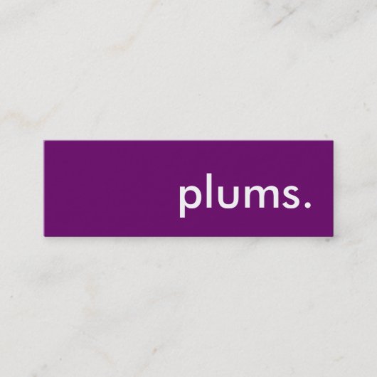 Pflaumen. Mini Visitenkarte (Vorderseite)