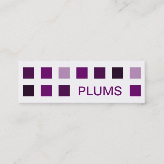 PFLAUMEN (Modquadrate) Mini Visitenkarte (Vorderseite)