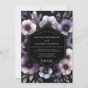 Pflaumen Moody Chiaroscuro Hochzeit Einladung