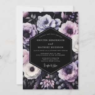 Pflaumen Moody Florale Hochzeitsromanze Einladung