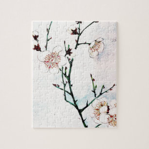 Pflaumen-Niederlassungen mit Blüten Ukiyo-e Asien Puzzle