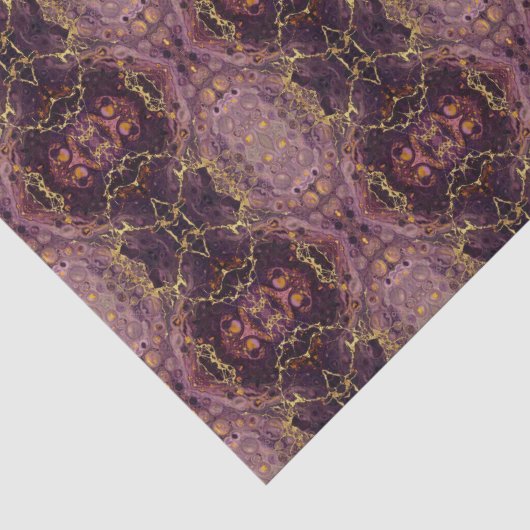 Pflaumen-Purple- und Goldmarmor  Seidenpapier (Detail)