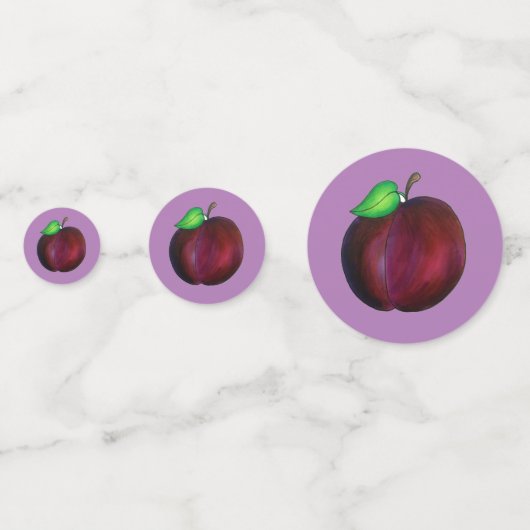 Pflaumen Reif Sommer Lila Pflaumenfrucht Printwerb Konfetti (Rückseiten)