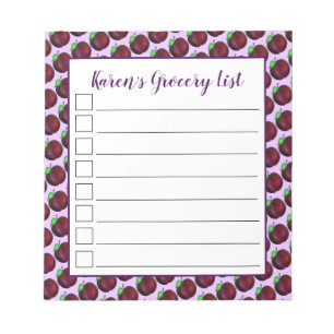 Pflaumen Reif Sommer Lila Pflaumenfrucht Printwerb Notizblock