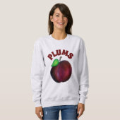Pflaumen Reif Sommer Lila Plum Obstgarten Sweatshirt (Vorne ganz)