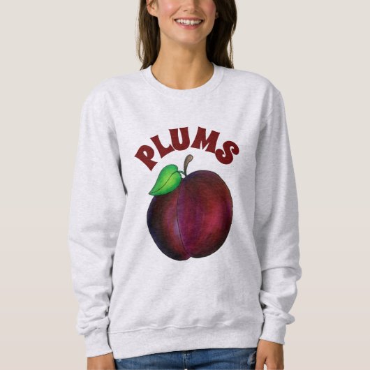 Pflaumen Reif Sommer Lila Plum Obstgarten Sweatshirt (Vorderseite)