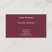 Pflaumen-rote Punkte-Geschäfts-Karte Visitenkarte (Rückseite)