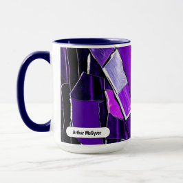 Pflaumen-Schwarz-Glitch-Glam-Metalltextur Tasse