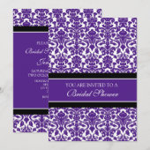 Pflaumen-schwarze Einladung (Vorne/Hinten)