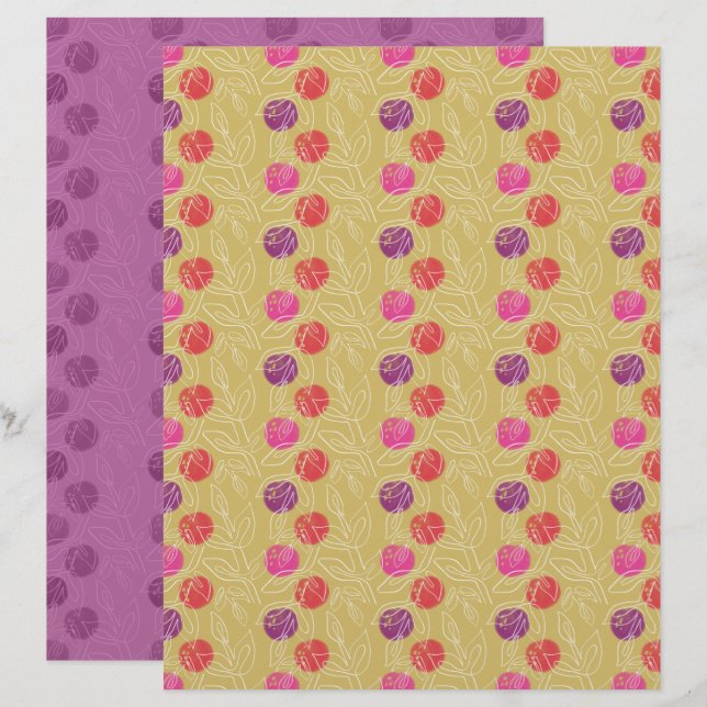Pflaumen Scrapbook Papier (Vorne/Hinten)