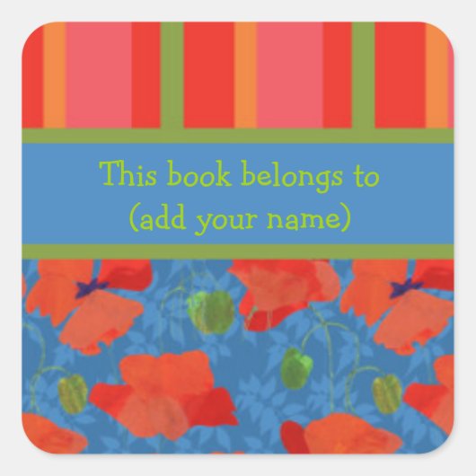 Pflaumen, Streifen aus 20 Buchzeichen Quadratischer Aufkleber (Vorderseite)