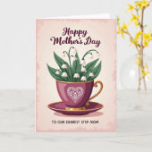 Pflaumen-Teetasse Muttertagskarte Karte (Gelbe Blume)